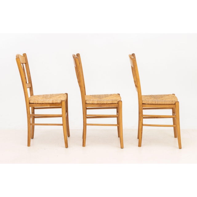 French Provincial Style Beech Side Chairs, 3 For Sale - Image 4 of 5