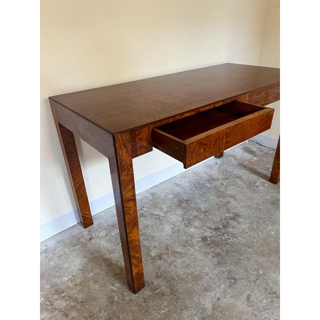 1970s Italian Burl-Wood Parsons Console/Desk | Chairish