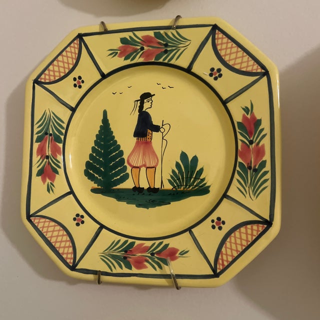 Ceramic Quimper Yellow Lot For Sale - Image 7 of 12