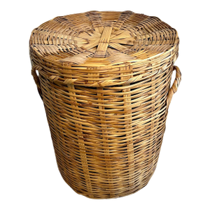 Round Woven Decorative Basket or Laundry Basket