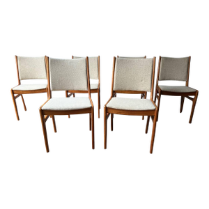 Late 20th Century D-Scan Set of 6 Mid Century Danish Teak Dining Chairs