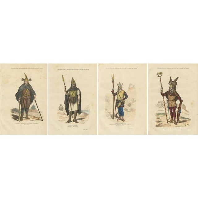 Gaulish Warriors and Chiefs, 1860, Paper, Set of 4 For Sale - Image 10 of 10
