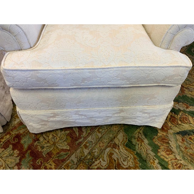 Antique White 20th Century Pair of Upholstered Club Chairs For Sale - Image 8 of 12