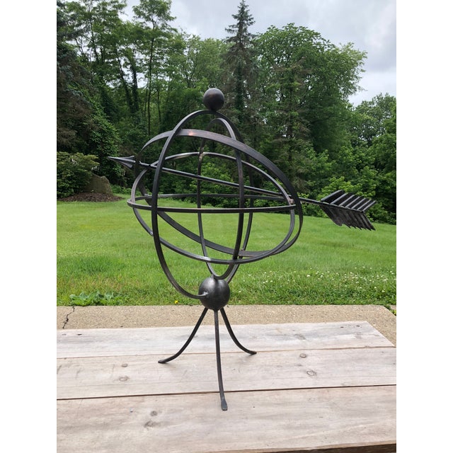 Black Iron Orb Sphere/Armillary Sculpture Indoor/Outdoor ...