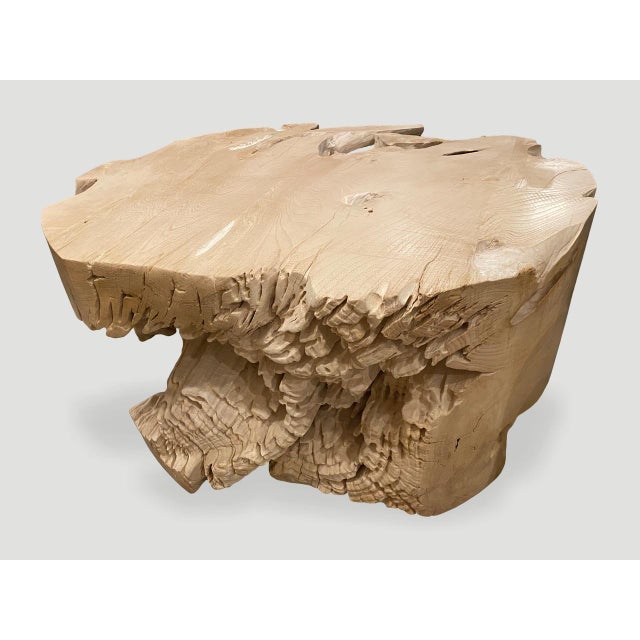 Andrianna Shamaris Organic Bleached Teak Wood Coffee Table or Side Table For Sale - Image 10 of 18
