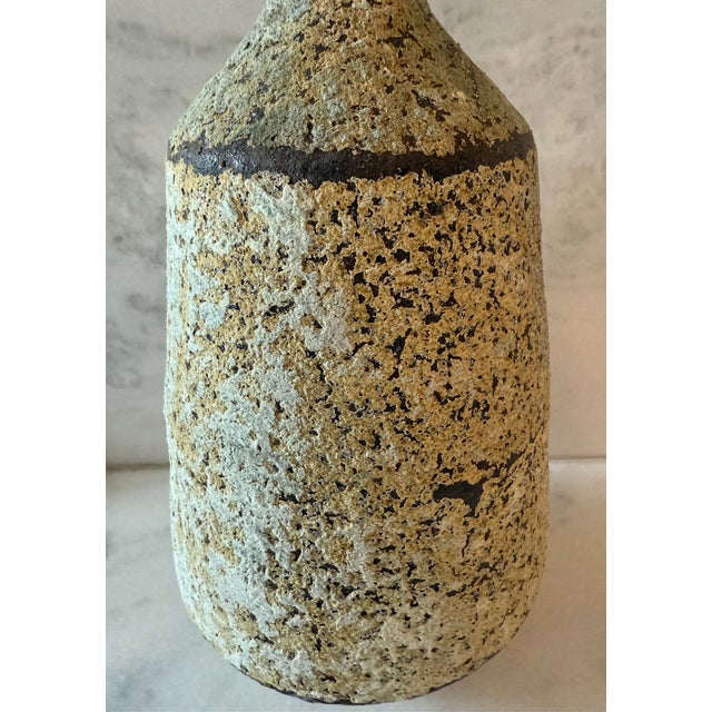 Yellow Vintage Mid Century Artisan Pottery Vase For Sale - Image 8 of 11