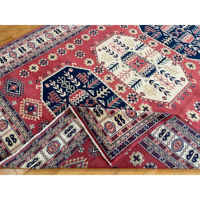 Vintage Caucasian Shirvan Tribal Wool Rug For Sale - Image 9 of 10