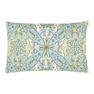 Scalamandre 22" x 14" Provence Pillow in Aqua Meadow For Sale