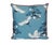Transitional Blue & White Crane Pillows - Pair For Sale - Image 3 of 6