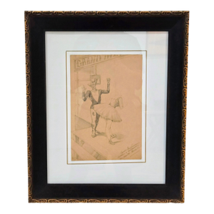 French Pencil Sketch "Equisse Du Fameux Tableau 'Les Clowns' Du Maestro Baroot" W/CoA