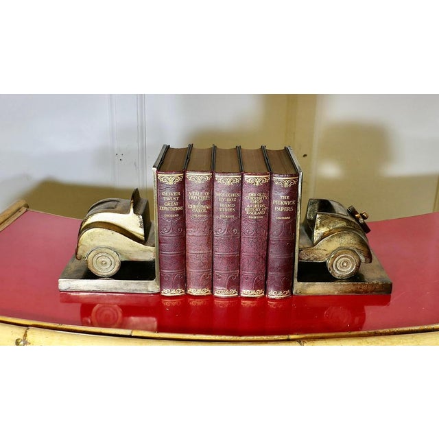 Brass Desk Top Bookends in the shape of a Vintage Car, 1980s, Set of 2 For Sale - Image 3 of 7