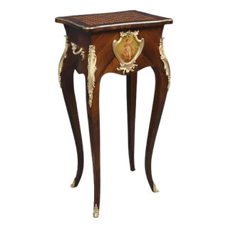 Small Louis XV Style Marquetry Worktable, Late 19th Century For Sale