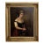 Antique 1868 Oil Portrait Young Woman European Lady Gilt Frame 19th Century For Sale