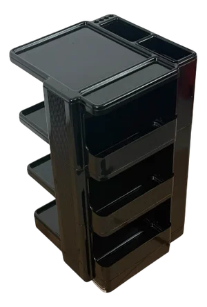 Italian Glossy Black Superstile Trolley from Neolt, 1970s