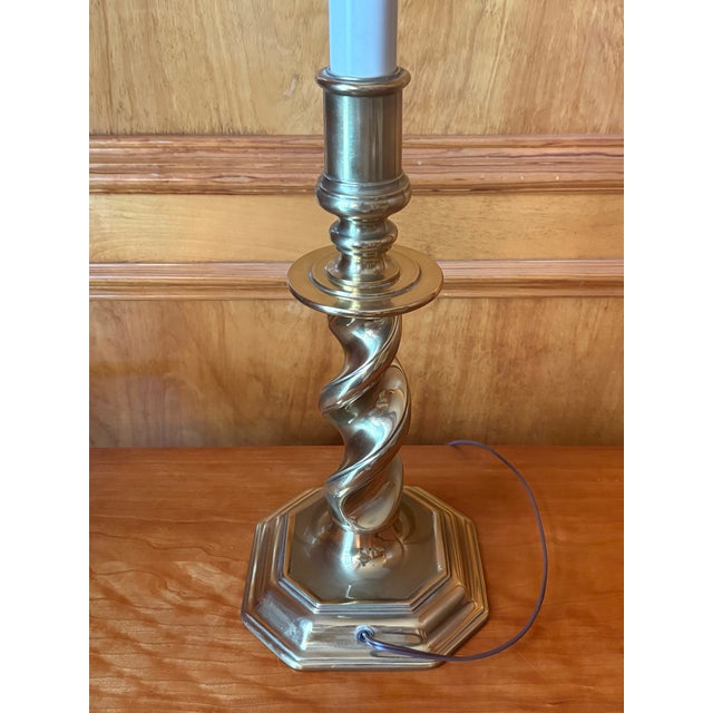 Stiffel Late 20th Century Brass Barley Twist Table Lamp by Stiffel For Sale - Image 4 of 10