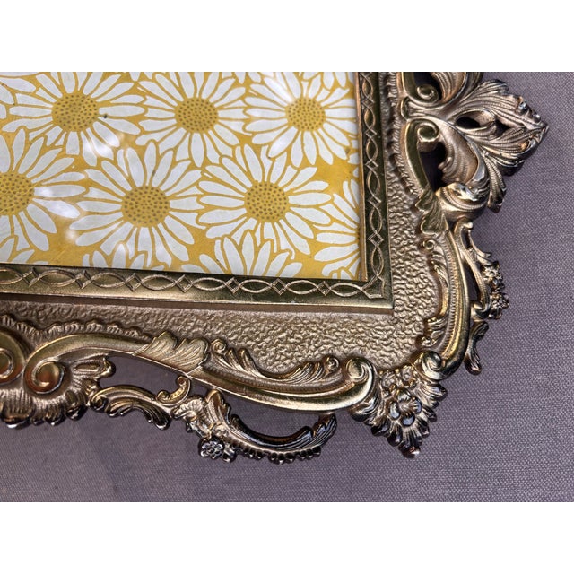 Antique Early 20th-Century Ornate Cast Metal Rococo Revival Picture Frame, Circa 1920s–1940s For Sale - Image 10 of 11