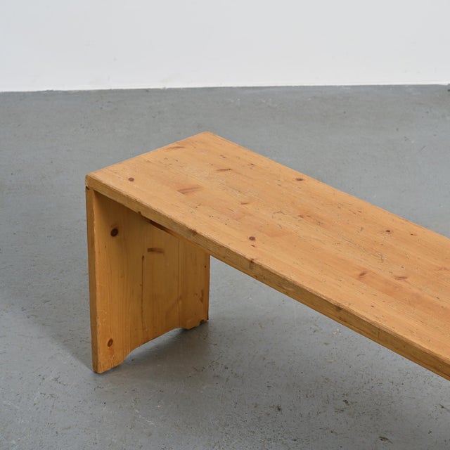 Wood Pine Bench from Les Arcs, France, 1969 For Sale - Image 7 of 10