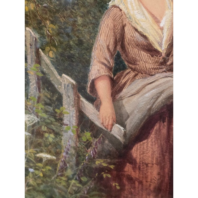 19th Century Watercolor Painting of Sisters by David Hardy For Sale - Image 11 of 14