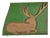 Early 20th C. Primitive Folk Art Hand Carved Resting Stag in an Avocado Green Plaque For Sale