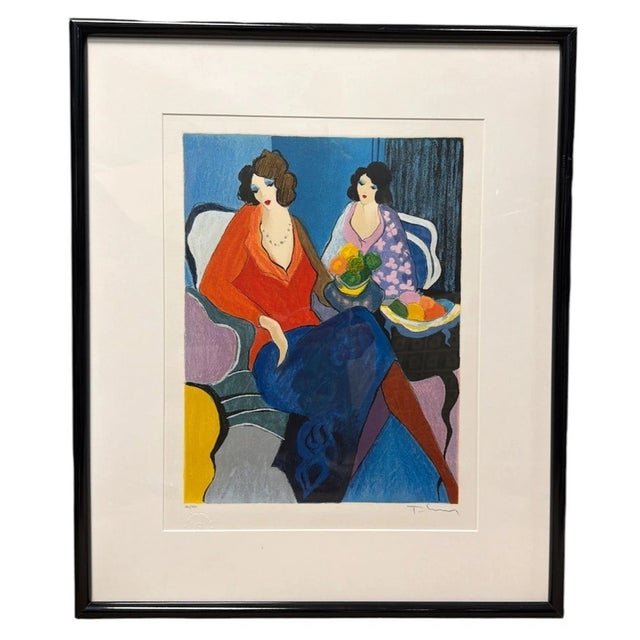 Set of 2 Two Post Impressionist Style Itzchak Tarkay (1935-2012 Israel) Signed Women Lounging Serigraphs. Numbered Limited...