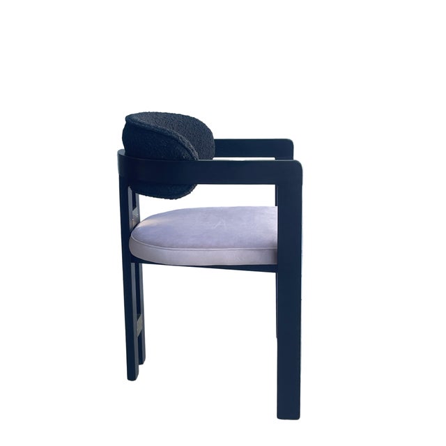 New Set of 8 Black and Mauve Armchairs, Dining Chairs For Sale In Los Angeles - Image 6 of 13