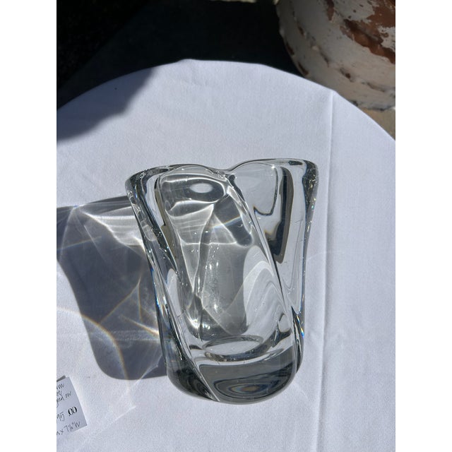Vintage Daum Crystal Thick Sculptural Vase – Signed For Sale - Image 9 of 14