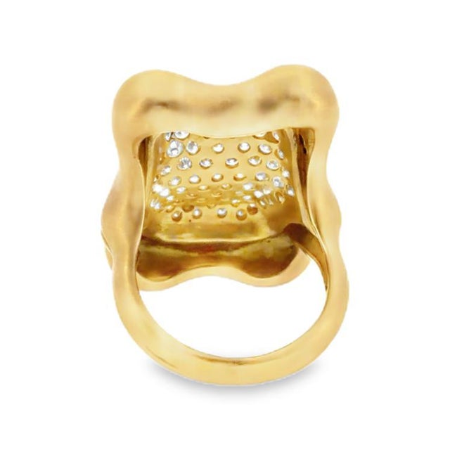 Donald Huber 18k Gold Pave Diamond Ring, Size 6.75 For Sale - Image 4 of 8