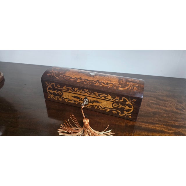 Antique English Inlaid Glove Box, 1880 For Sale - Image 3 of 12