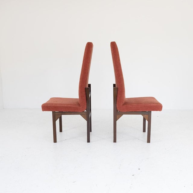 1960s Teak and Red Bouclé Chairs, 1960s, Set of 6 For Sale - Image 5 of 12