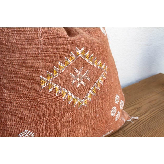 24"Clay Medallion Moroccan Silk Pillow For Sale - Image 4 of 8