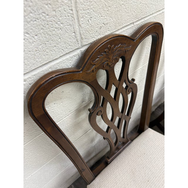 Chippendale Vintage Chippendale Style Mahogany Dining Chairs - Pair For Sale - Image 3 of 11