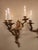 Antique Art Nouveau Pair Heavy Cast Gilt Brass 3 Light Wall Sconces With Aged Patina For Sale - Image 4 of 16