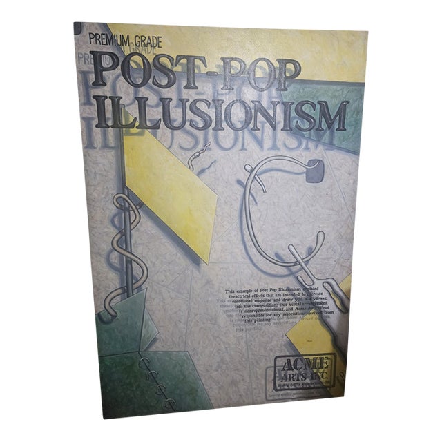 Massive 63"x48" Tom Boberg Original Painting - "Post-Pop Illusionism" Acme Arts Satire For Sale