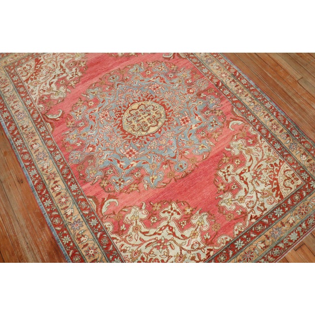 Red Zabihi Collection Persian Tafresh Rug For Sale - Image 8 of 9