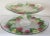 Raspberry Pink Vintage 2-Tier Serving Platter Frosted Glass Hand Painted For Sale - Image 8 of 8
