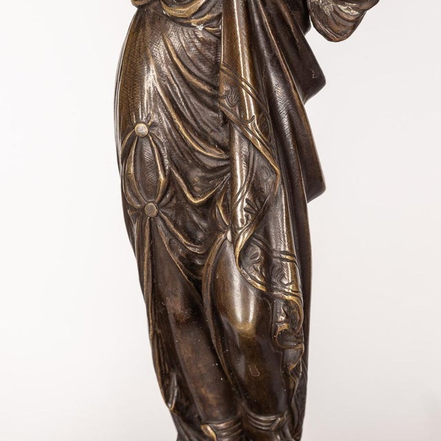 French Ormolu Bronze Candelabras on Black Marble, 1870s, Set of 2 For Sale - Image 12 of 18