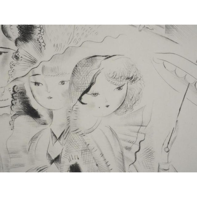 Mily Possoz, Three Gallant Women, Original Signed Engraving For Sale - Image 5 of 9