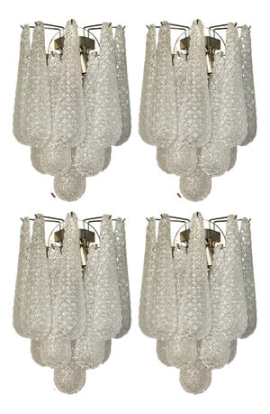 Murano Wall Lamps with Drop Formed Prisms, 2000, Set of 4