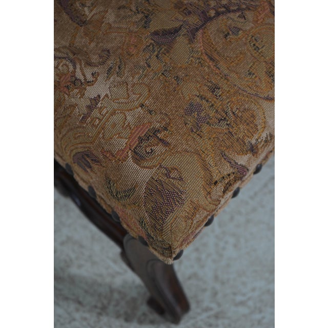 Set of 4 High Back Mahogany Upholstered Dining Chairs For Sale - Image 11 of 18