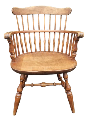 Mid-Century Nichols and Stone Maple Comb Back Maple Windsor Armchair