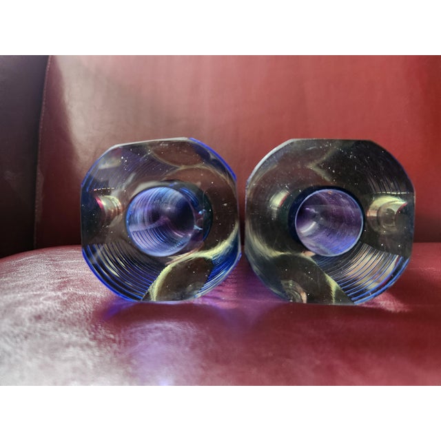 Mid-Century Modern Late 20th Century Pair of Pavel Hlava Czech Art Glass Modernist Vases Candleholders For Sale - Image 3 of 3
