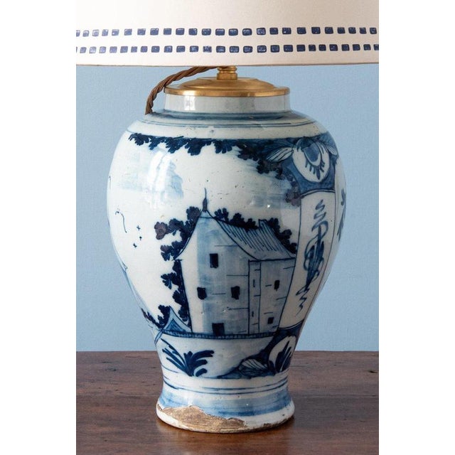 Dutch Baluster Vase Lamps from Delft, 1700s, Set of 2 For Sale - Image 5 of 10