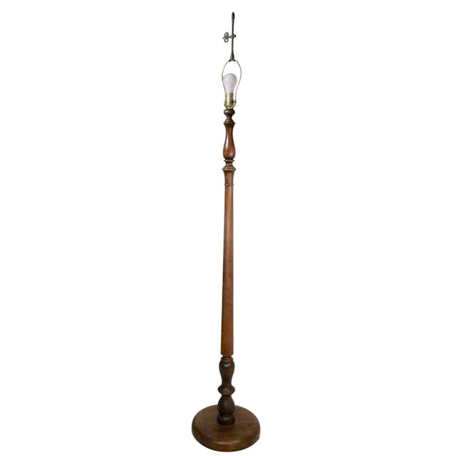 Antique Turned Wood Floor Lamp For Sale - Image 9 of 11