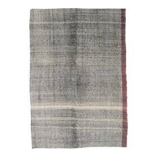 Gray Vintage Turkish Kilim Rug - 5`11″ X 8`11″ For Sale