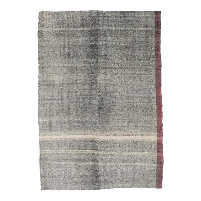 Gray Vintage Turkish Kilim Rug - 5`11″ X 8`11″ For Sale