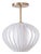 Bloom Semi Flush Mount - Modern White Satin Shade, Weathered Brass Body, Dimmable For Sale