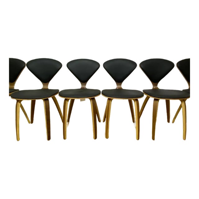 1960s Nuevo Satine Dining Chairs With Black Leather Seats - Set of 4 For Sale