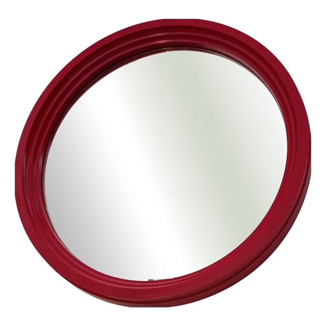 Space Age Round Plastic Mirror, 1970s For Sale