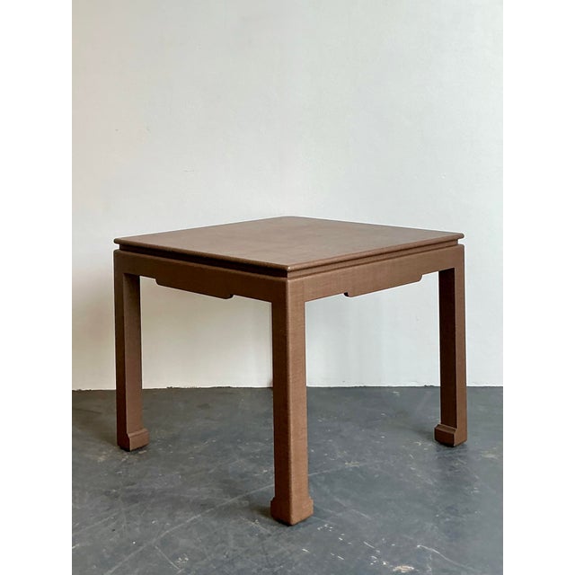 Vintage Boho Lacquered Grasscloth Game Table For Sale - Image 10 of 12