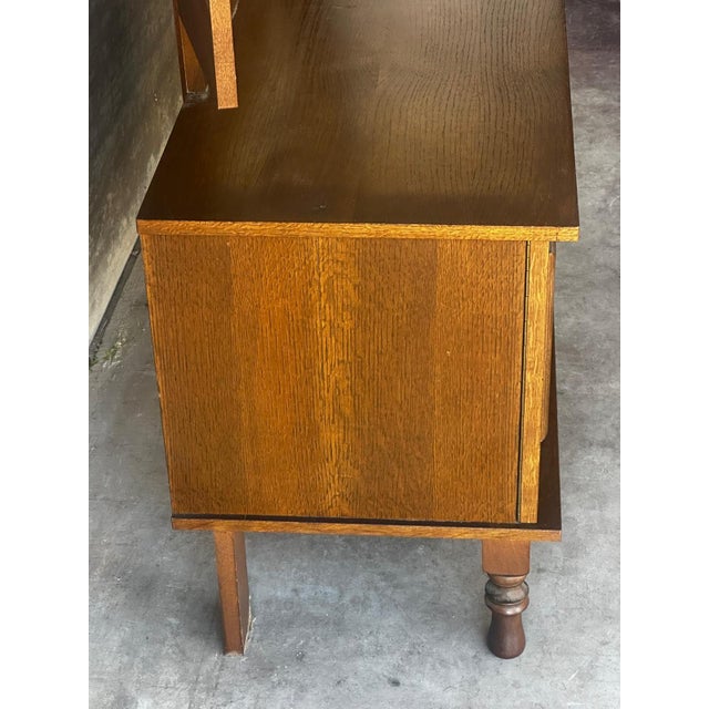 Vintage Wooden Dressing Table with Triptych Mirror, 1950s For Sale - Image 6 of 18